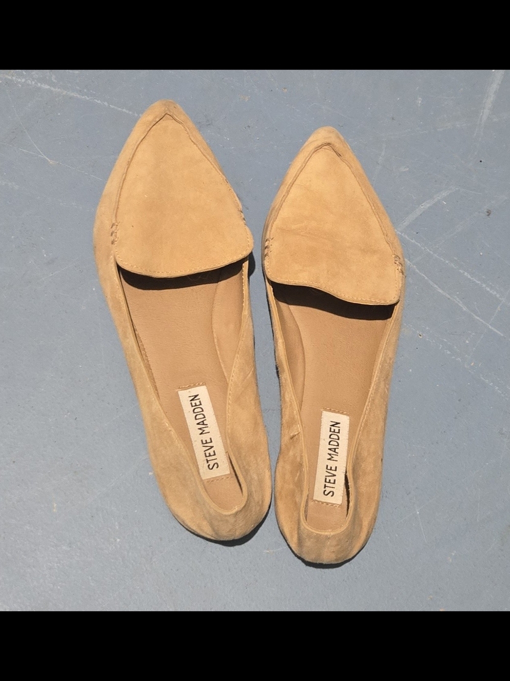 Steve Madden Tan Suede Pointed Loafers